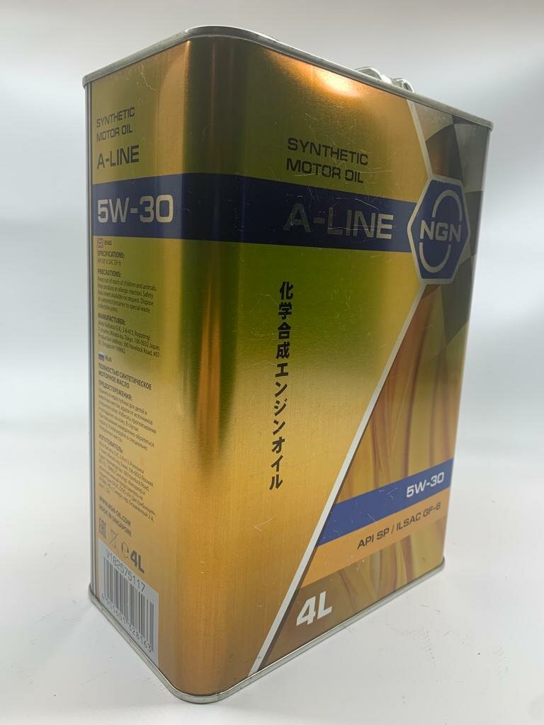 Моторное масло A-Line NGN 5W30 с допуском GF6, синтетика, объем 4 литра