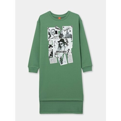 фото Платье cherubino, размер 140, зеленый