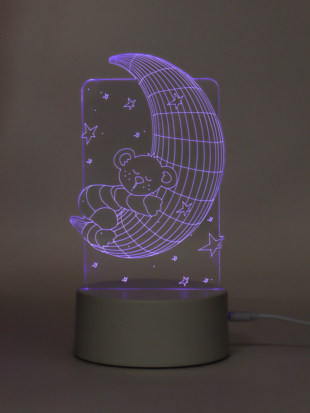 Светильник-ночник 3D, светодиодный, с пультом, цветной, RGB Цвет Синий - фотография № 11