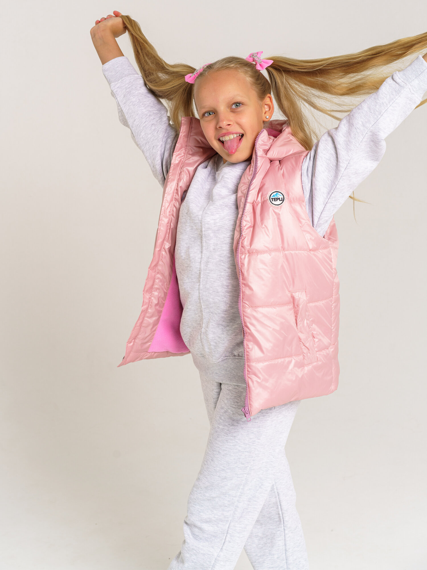 Жилет утеплённый TEPLI размер 152 розовый