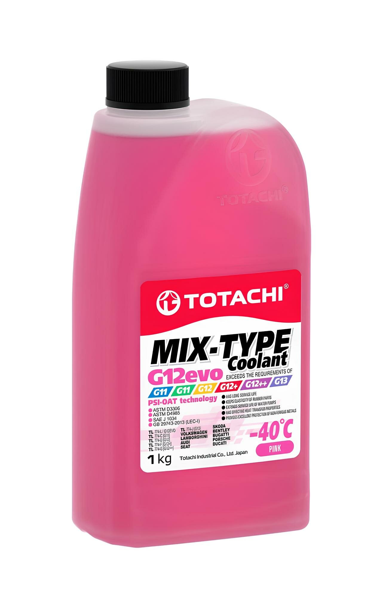 Антифриз TOTACHI MIX-TYPE COOLANT PINK -40C G12evo 1кг