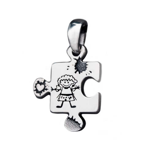 Подвеска BARTE, серебро, 925 проба, оксидирование, размер 2 см.