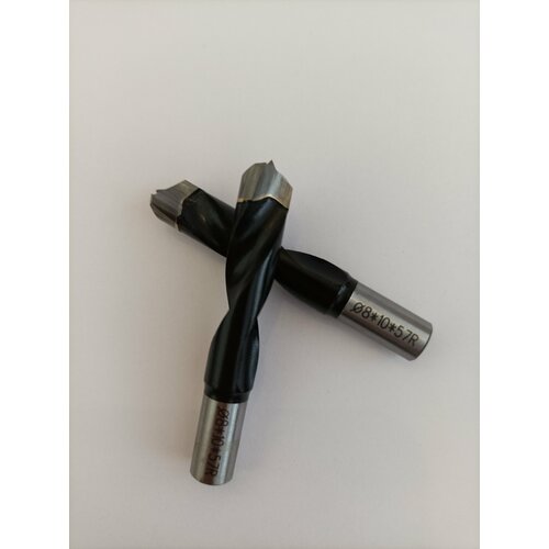 Сверло для присадочного фрезера глухое, правое 10мм, 2 штуки