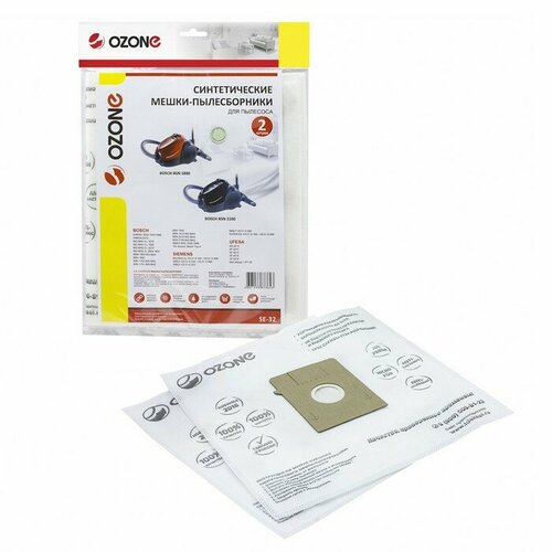 Мешки-пылесборники SE-32 Ozone синтетические для пылесоса 2 шт комплект из 10 шт 2420₽