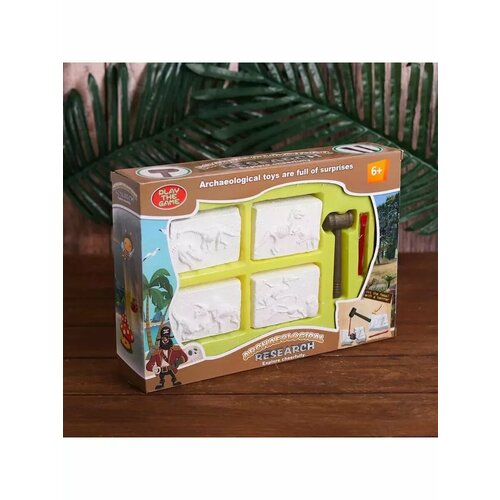 Набор археолога Динозавры 4 брикета молоток долото 1367₽