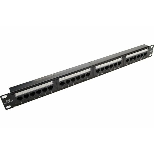 DATAREX коммутационная панель кат 5е utp 19 дюймов 1u 24хrj45 568a/в черный DR-4001