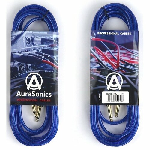 Кабель аудио 1xJack - 1xJack AuraSonics J63J63-5TBU 5.0m