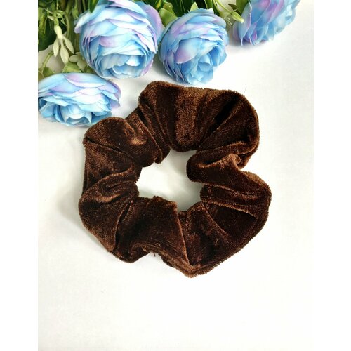 Коричневая велюровая резинка для волос Бархатная аксессуар для прически 308₽