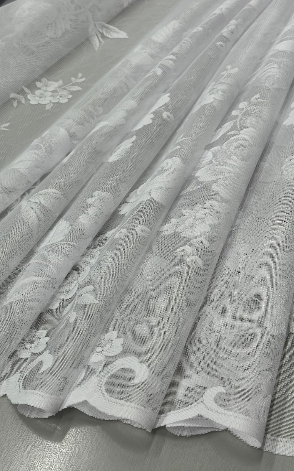 фото Ткань для штор /Viva текстиль/ тюль жаккард, высота 90 см, на отрез от 1 метра, ткань отправляется единым метражом в одном заказе