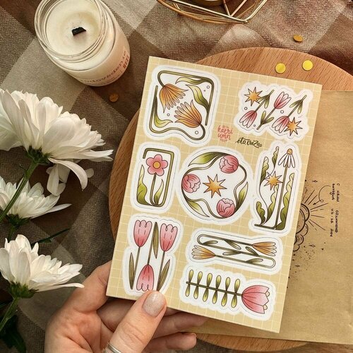 Стикерпак Разные цветы А6 270₽