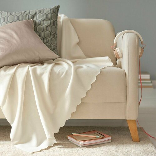 фото Плед ikea thorgun, фетр, белый 120х160 см (из финляндии) икеа