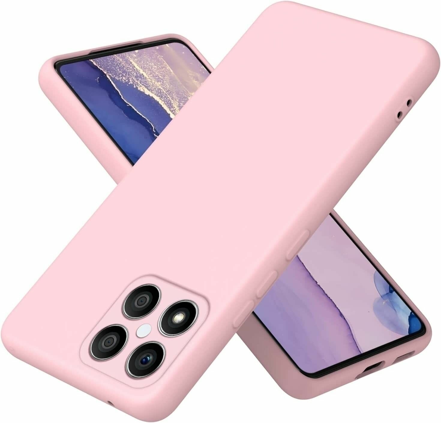 Чехол на Honor X8 4G силиконовый Silicone Cover розовый