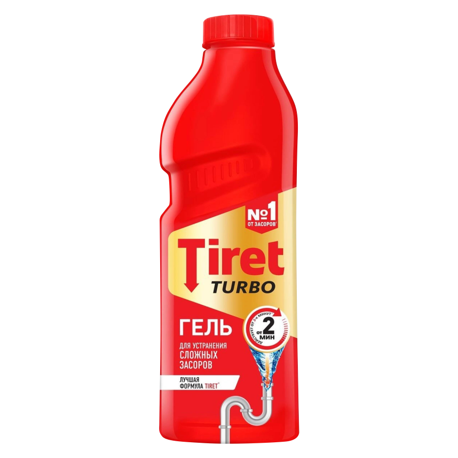 TIRET TURBO Гель для удаления засоров в канализационных трубах 1 литр