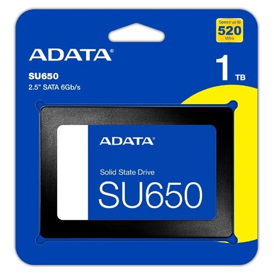 SSD диск Adata SU650 1024Гб, 2.5", SATA (ASU650SS-1TT-R) — фото 1