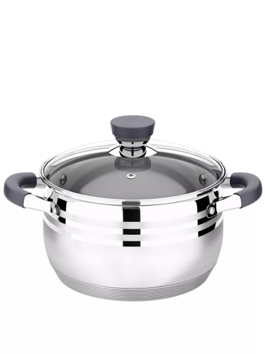 Кастрюля с крышкой LR02-474/6,5 литра/для всех видов плит