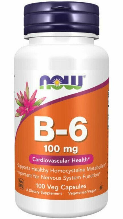 NOW, Vitamin B-6 100 mg, 100 капсул