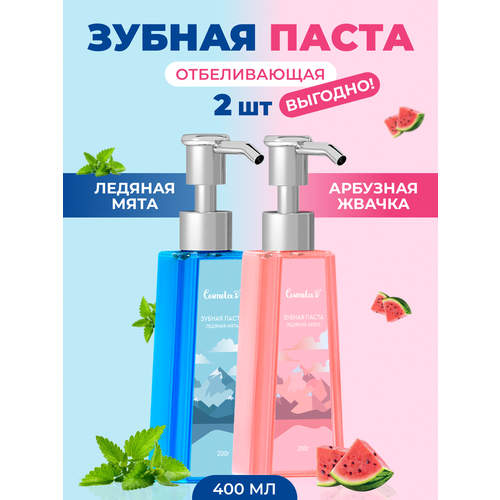 Зубная паста отбеливающая с дозатором 2 шт