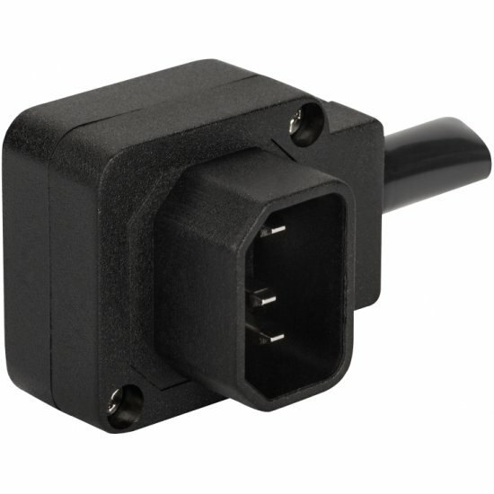 Вилка Lanmaster IEC 60320 C14 10A 250V угловая разборная черная (LAN-IEC-320-C14/90)