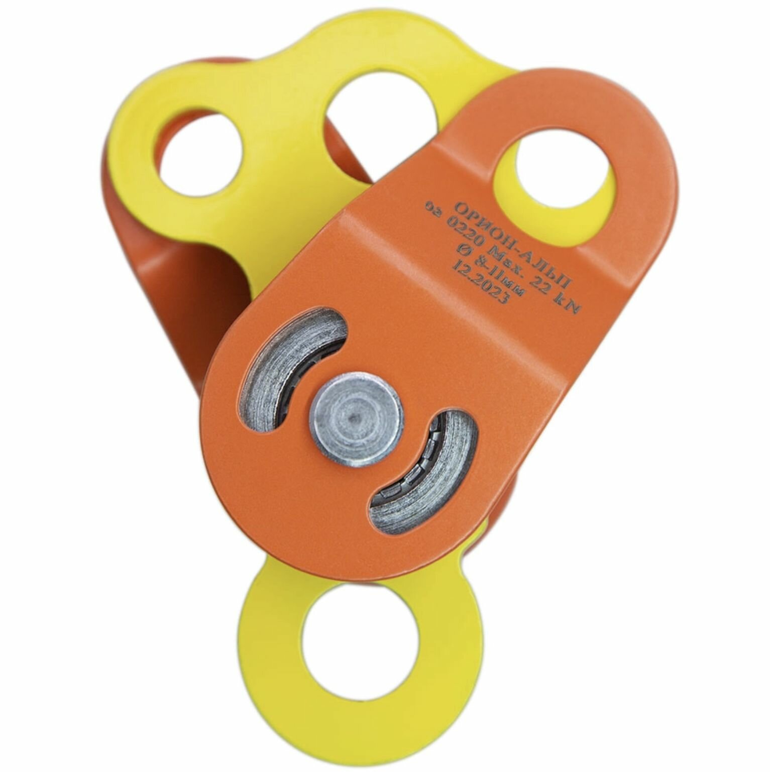 Блок-ролик двойной стальной с подшипниками для веревки и троса Двойной Про — фото 1