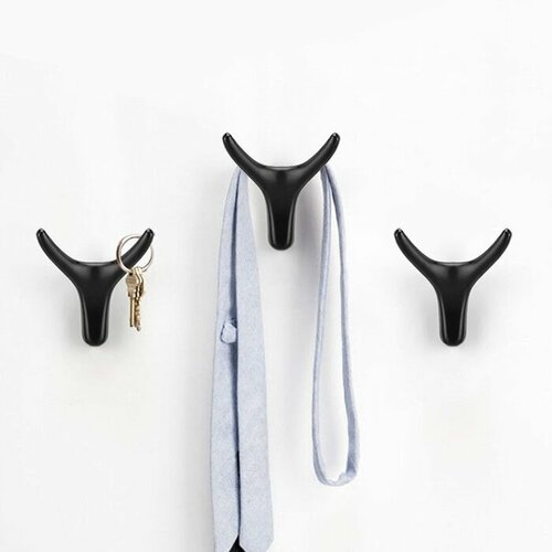 фото Крючок мебельный cappio ox, двухрожковый, цвет черный