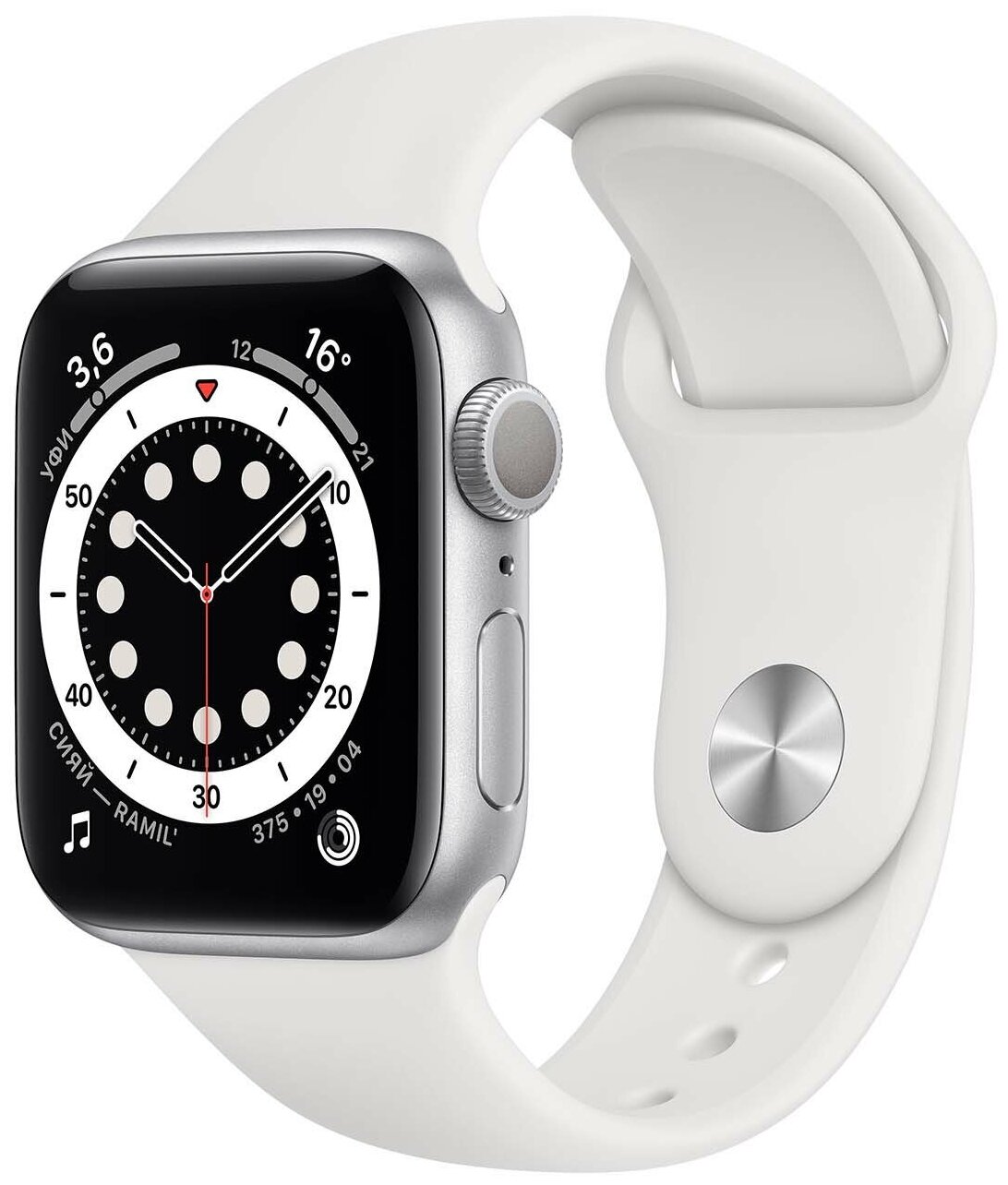 Смарт-часы Apple Watch S6 40mm Silver Aluminum Case with White Sport Band