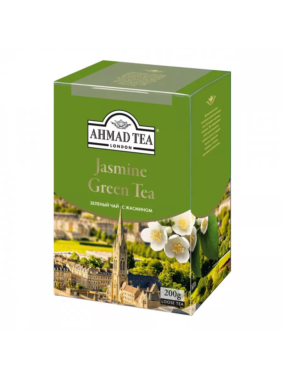 Зеленый чай Ahmad Tea "Jasmine Green Tea", листовой с жасмином, 200 г