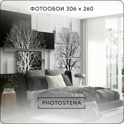 фото Фотообои 3d на стену флизелиновые встык photostena 3d деревья 3,06 x 2,6 м 7,96 м2