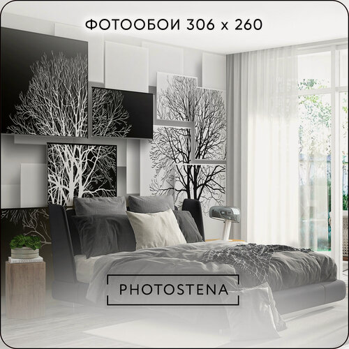 Изображение товара Фотообои 3D на стену флизелиновые встык PHOTOSTENA 3D Деревья 3,06 x 2,6 м 7,96 м2