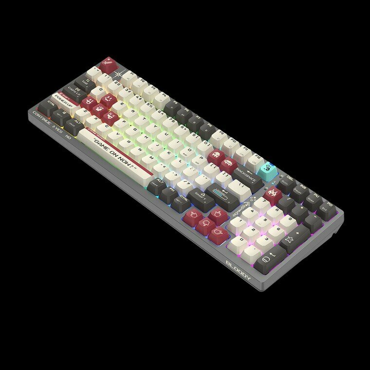 Клавиатура A4Tech WS98 Pixels Red, Bluetooth / USB, серый/белый тип подключения: комбинированная, интерфейс: Bluetooth / USB