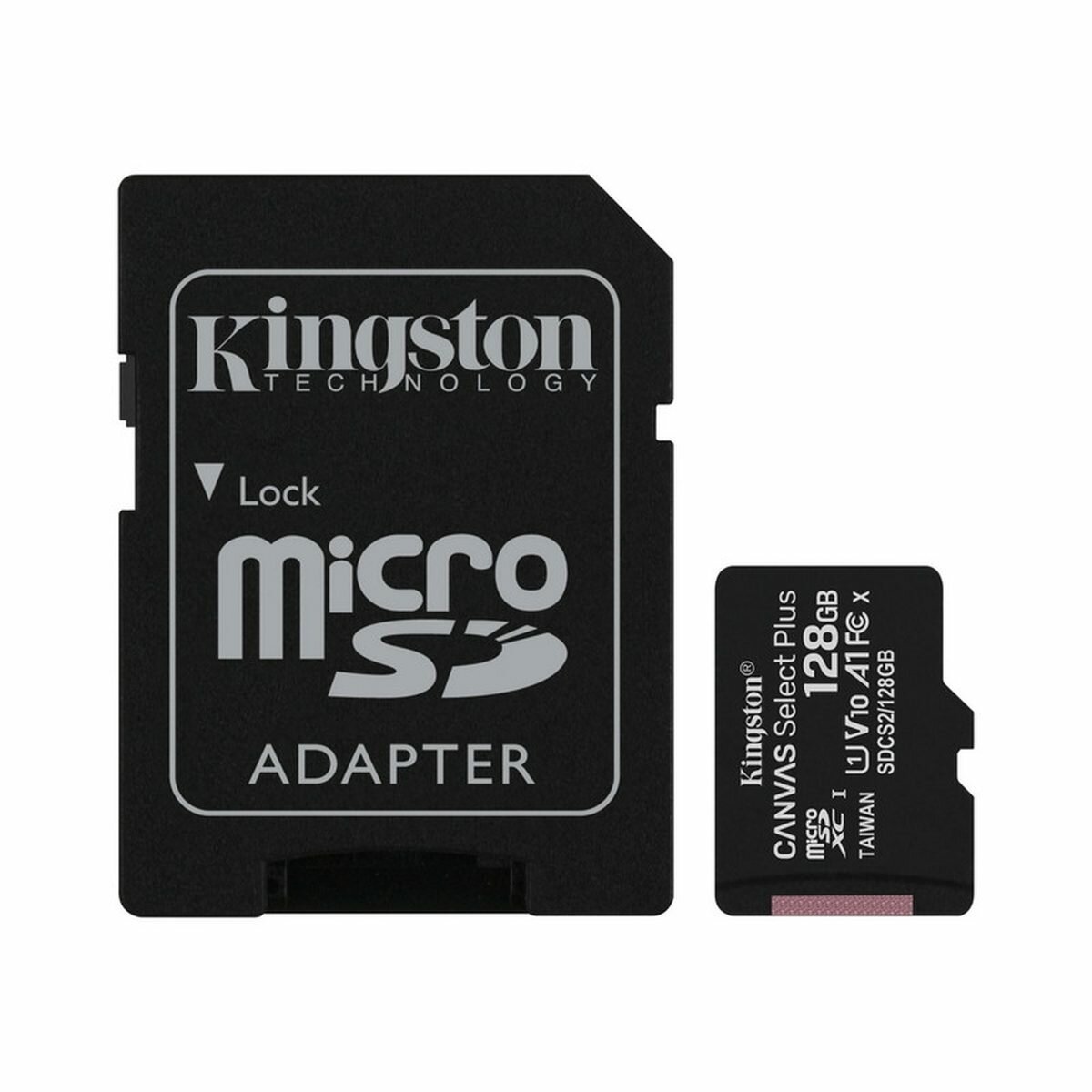 Карта памяти microSDXC Kingston Canvas Select Plus 128Gb, UHS-I U1, адаптер (SDCS2, 128GB)