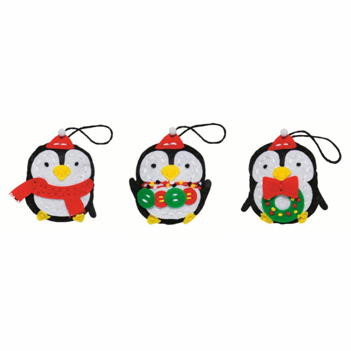 Набор для шитья из фетра: новогодние украшения "Pinguin" 5,7,5см, Kleiber, 933-24