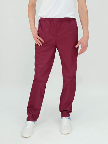 Изображение товара Брюки повара мужские вилан, размер 40-42, рост 158-164см, бордовый