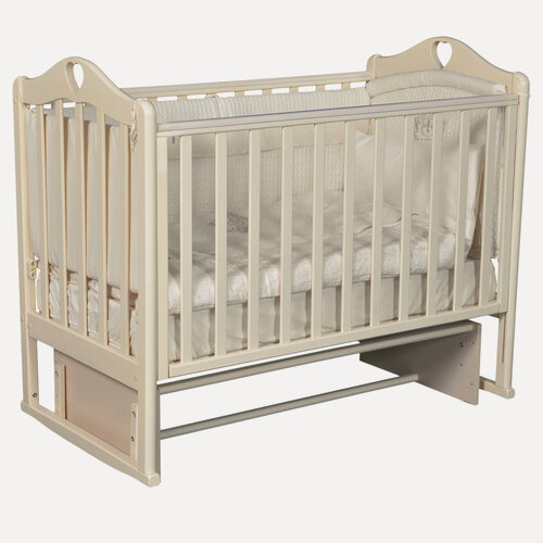 Изображение товара Кроватка детская для новорожденных Антел Каролина-3/5, универсальный маятник, слоновая кость
