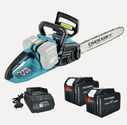 Изображение товара Пила цепная аккумуляторная Patuopro, 21В, шина 16" 2 АКБ и ЗУ