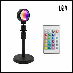 Светодиодный Атмосферный Светильник настольная LED Лампа Проектор Заката Sunset Lamp для Фото и светотерапии, лампа закат, Цвет Солнце