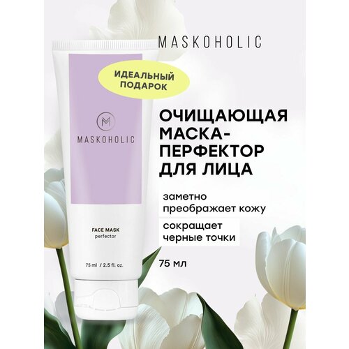 MASKOHOLIC Маска для лица перфектор очищающая от черных точек и прыщей с белой глиной и салициловой кислотой 75 мл 487₽