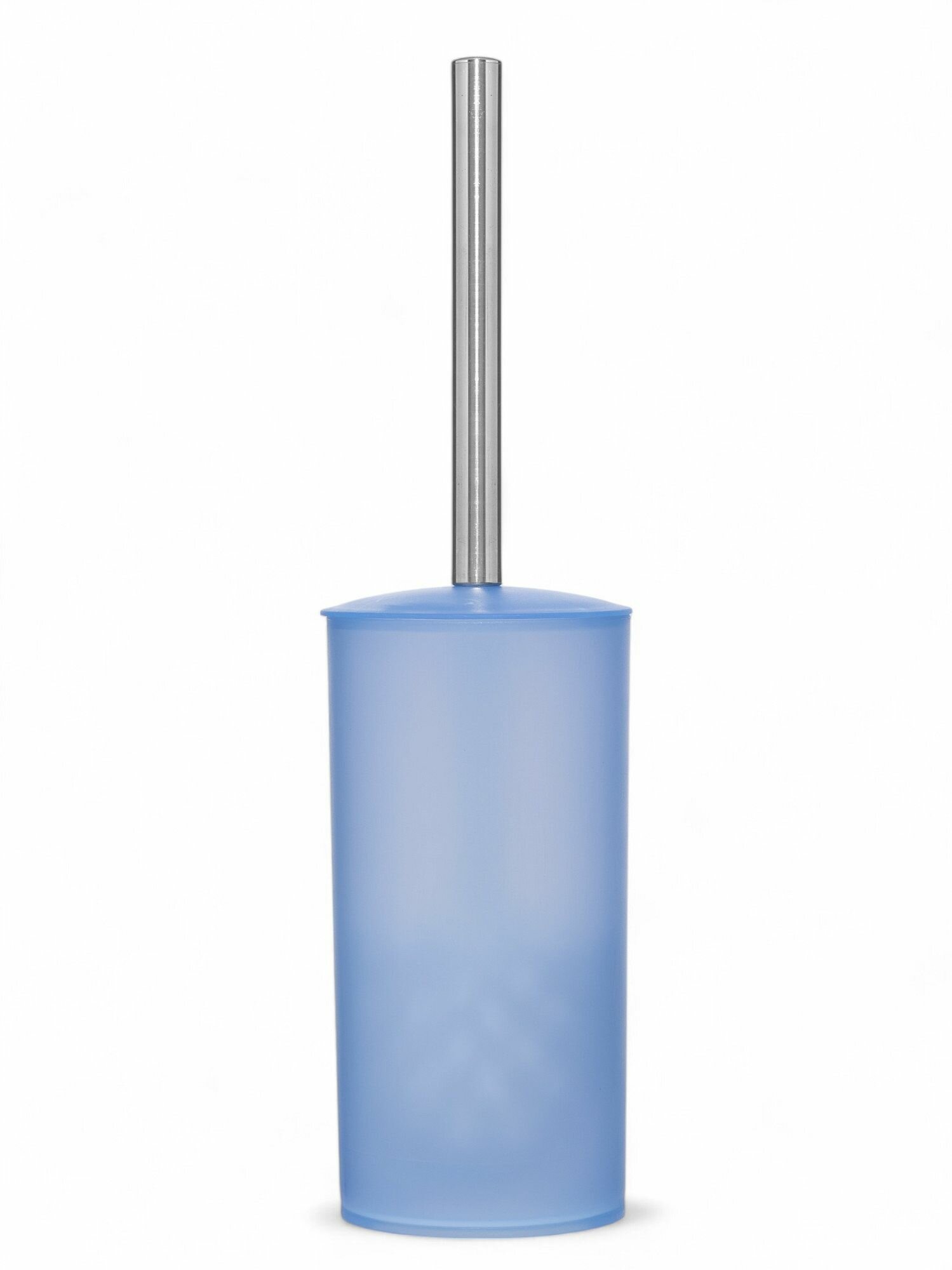 Ершик для унитаза напольный Potato голубой с хромированной ручкой