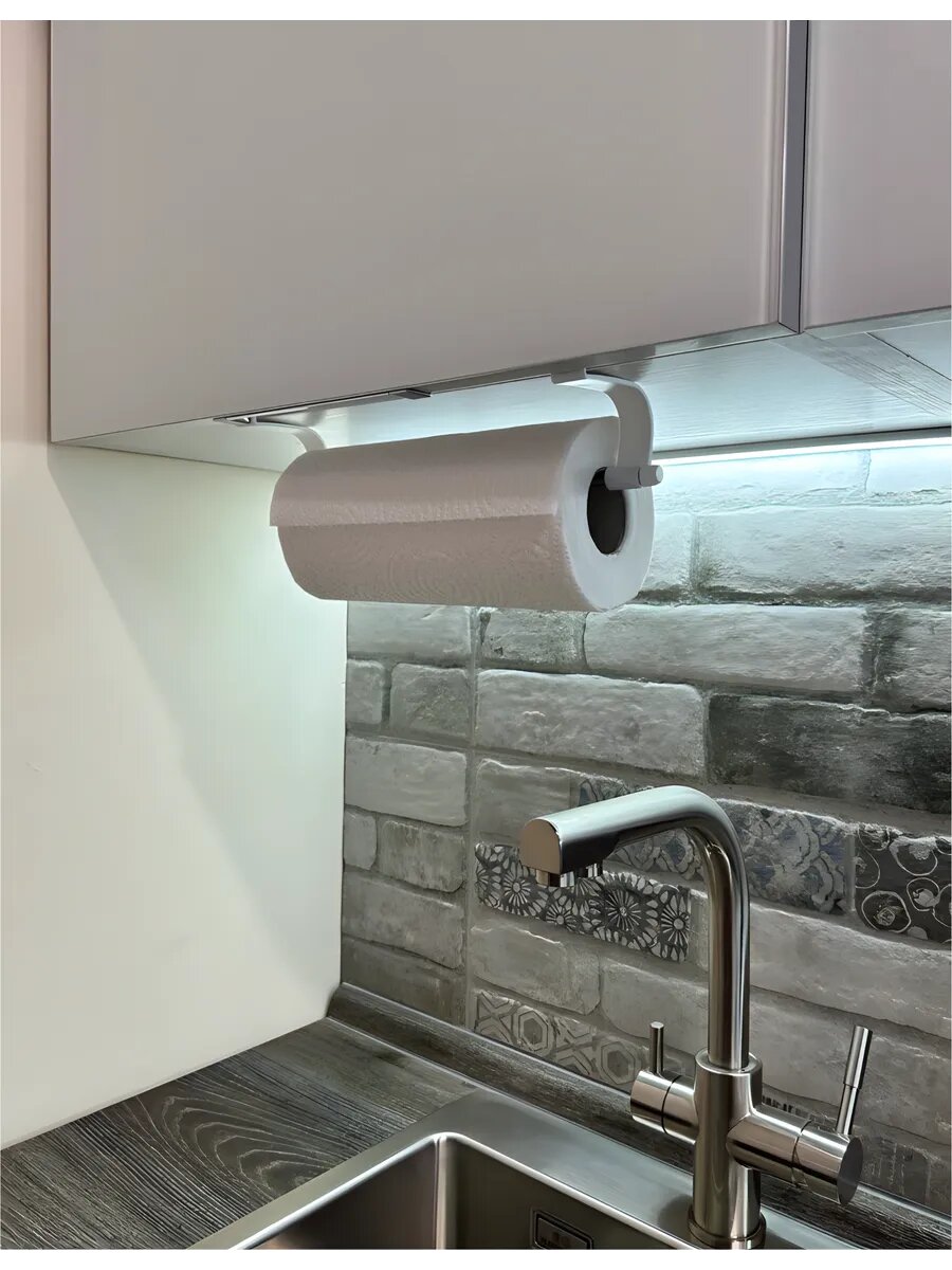 Изображение Держатель для полотенец NETFNET, подвесной, пластик, 30 см, белый