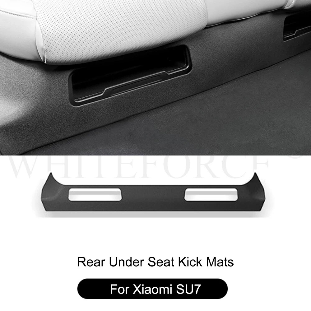 Для Xiaomi SU7 2024-2025 Задние защитные чехлы из ТПЭ под сиденьем, защита от ударов, защита от царапин, водонепроницаемый коврик, аксессуары, Rear Anti Kick Mats, TPE