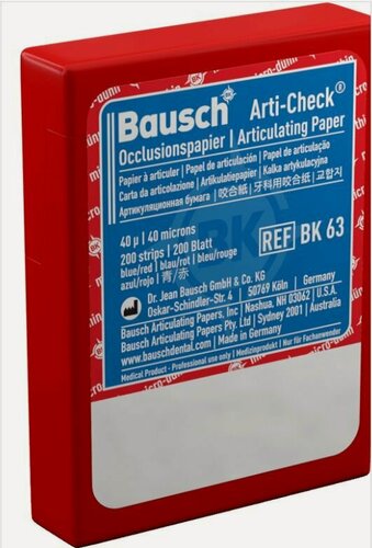 Изображение товара Артикуляционная бумага ВК 63, Копирка прямая (40мк/200л) Bausch