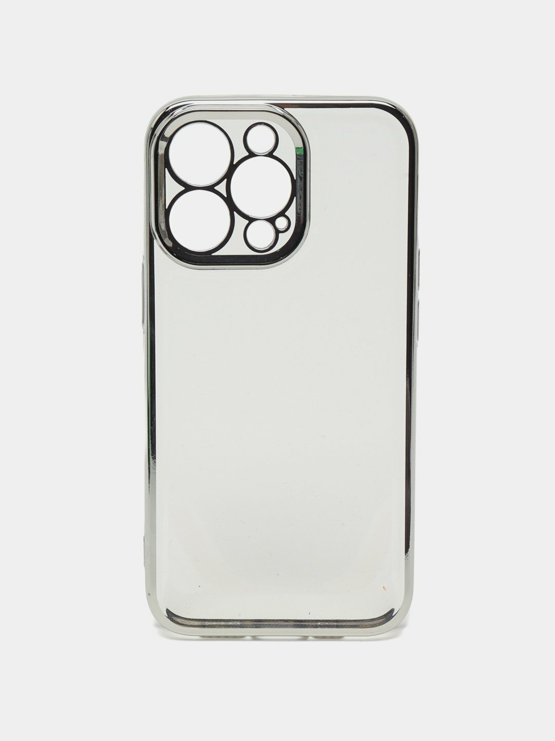 Чехол для iPhone 13 Pro Max, ударопрочный, с цветной рамкой, прозрачный, серебряный