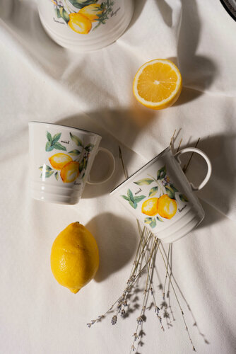 Изображение товара Набор чайных пар BILLIBARRI "Lemon" фарфорые, 2шт. в подарочной упаковке