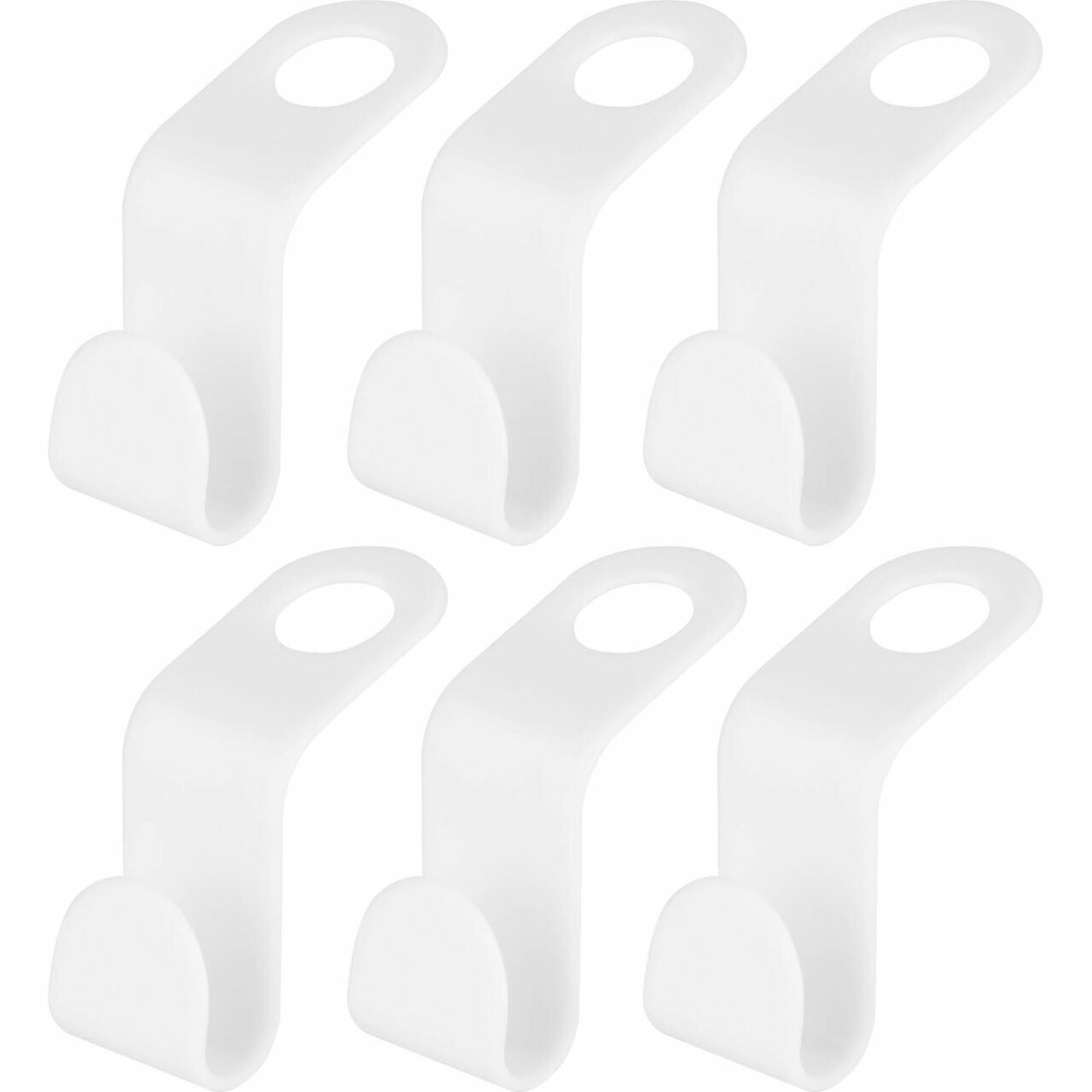 Набор крючков для вешалок Рыжий кот 6 шт 4.5 см пластик белый