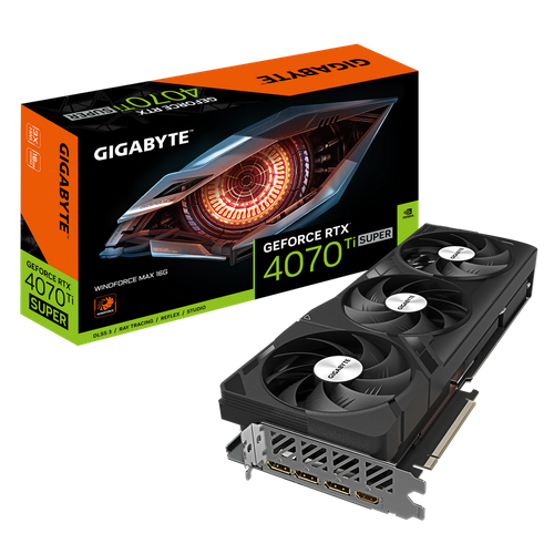 Видеокарта Gigabyte RTX4070Ti SUPER WINDFORCE MAX 16GB GDDR6X 256bit 3xDP HDMI 3FAN RTL 91965₽