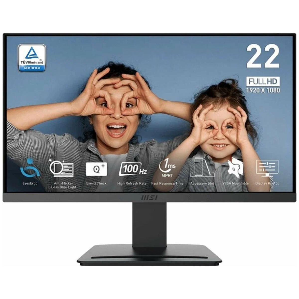 Монитор MSI Pro MP223 E2, диагональ 21.5" черный, VA подсветка LED матовая, разрешение 1920x1080
