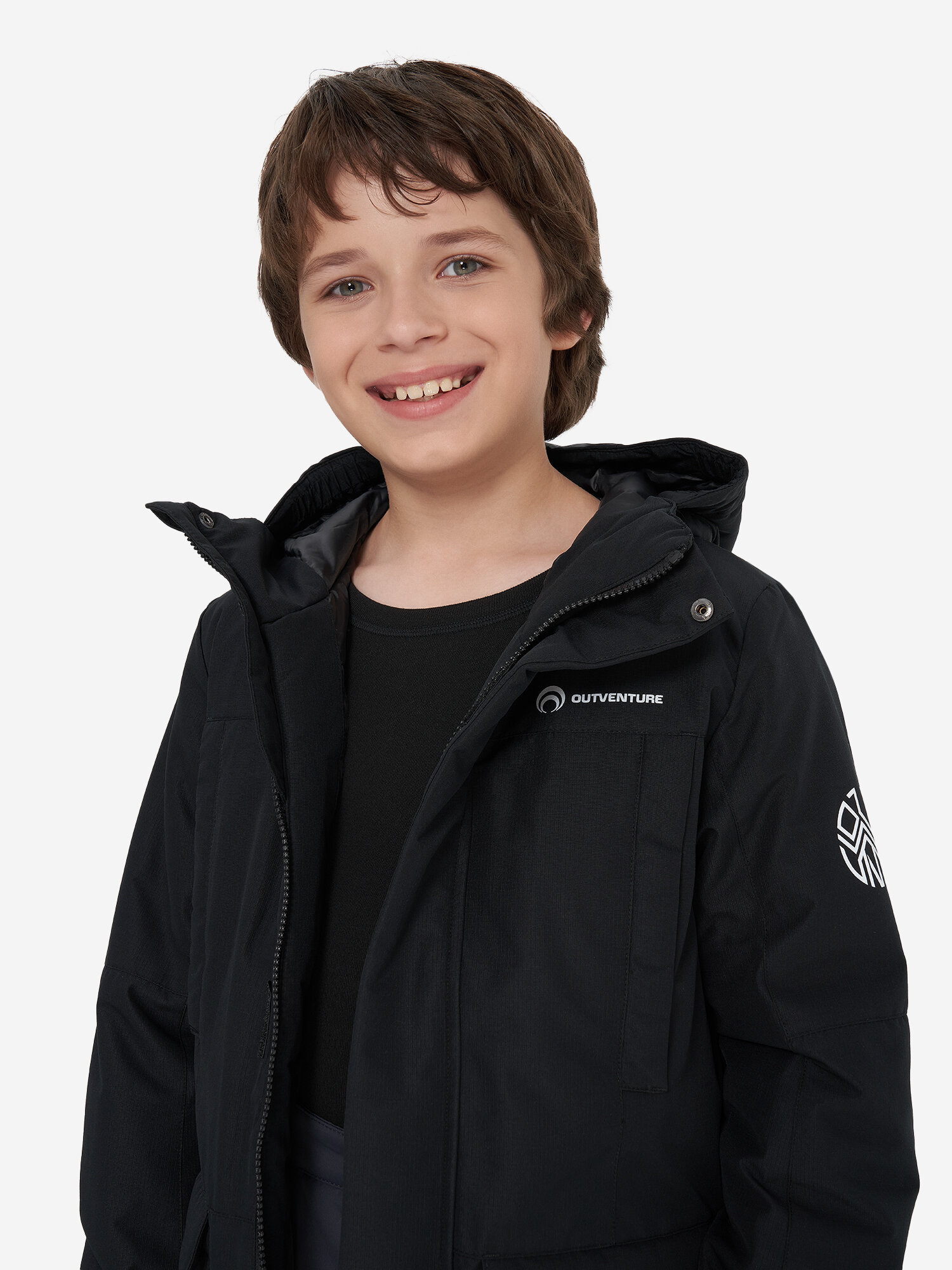 Куртка OUTVENTURE Travel Boys AU Padded Jacket размер 158-164 черный