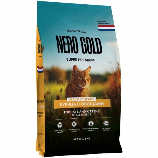Корм сухой Nero Gold полнорационный для кошек и котят с мясом курицы и овощами, 3 кг