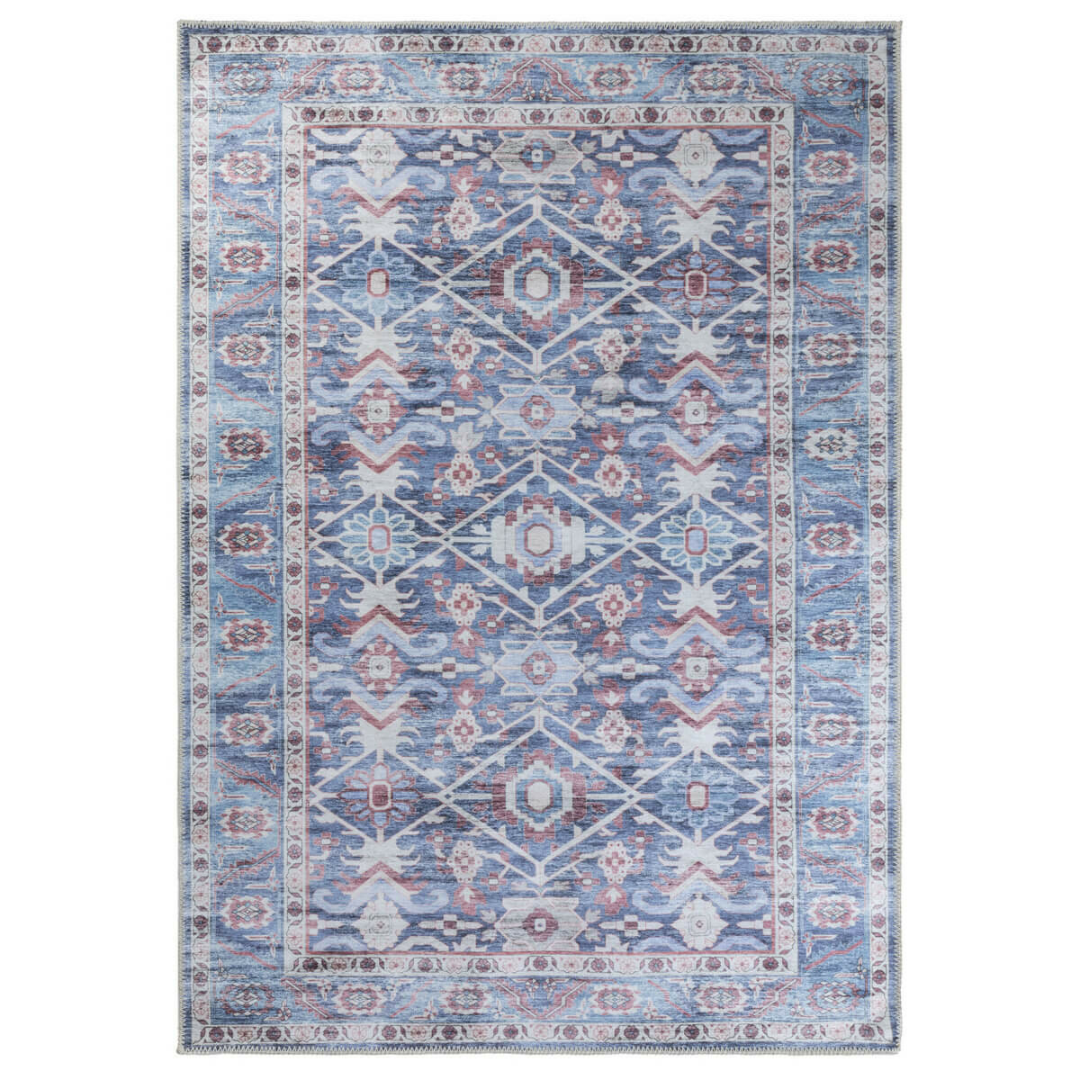 Ковер Турецкий Samira ILONNA дизайн AB117A BLUE-CREAM 1.2x1.7м