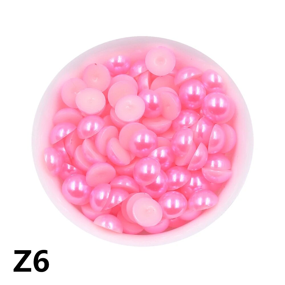 Розовые акриловые бусины-жемчуг Z6
