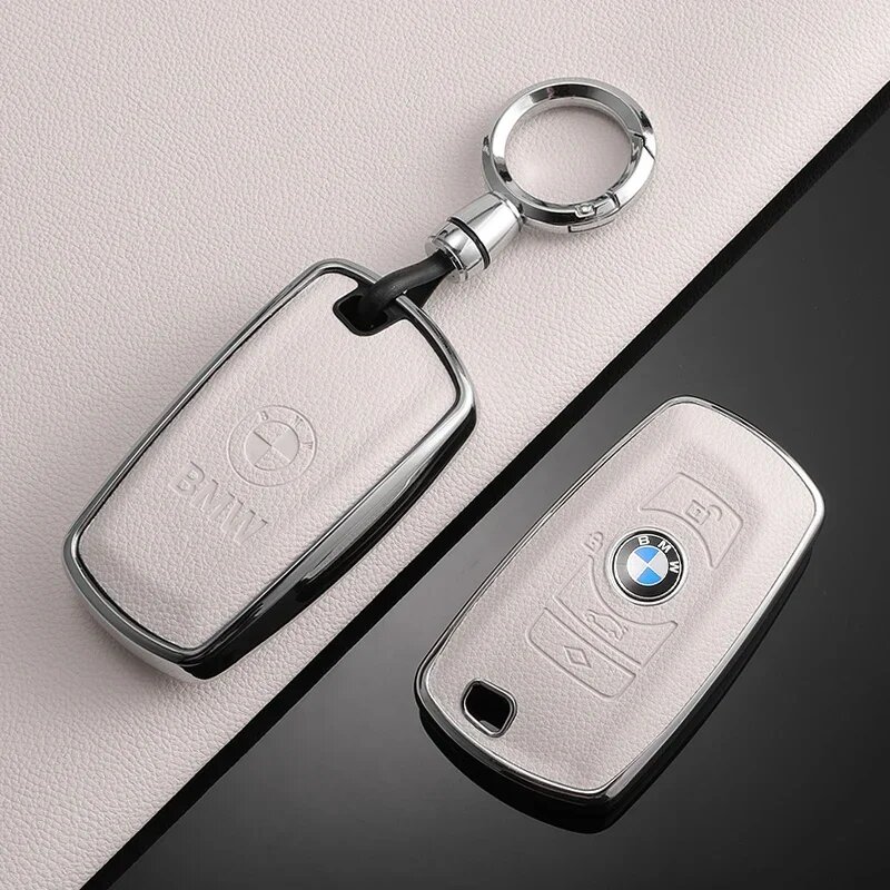 Чехол для автомобильного ключа из ТПУ, полное покрытие для BMW 1 3 5 7 серии X1 X3 X4 X5 F10 F15 F16 F20 F30 F18 F25 M3 M4 E34 Аксессуары без ключа, B-white keychain